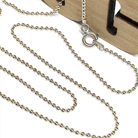 20in Sterling Silver Ball Chain Necklace - Picture 1 of 6
